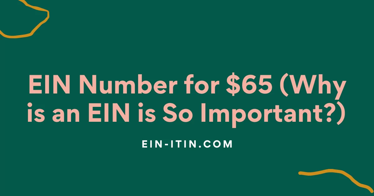 EIN Number for $65 (Why is an EIN is So Important?)  
