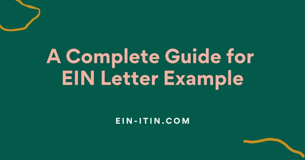 A Complete Guide for EIN Letter Example
